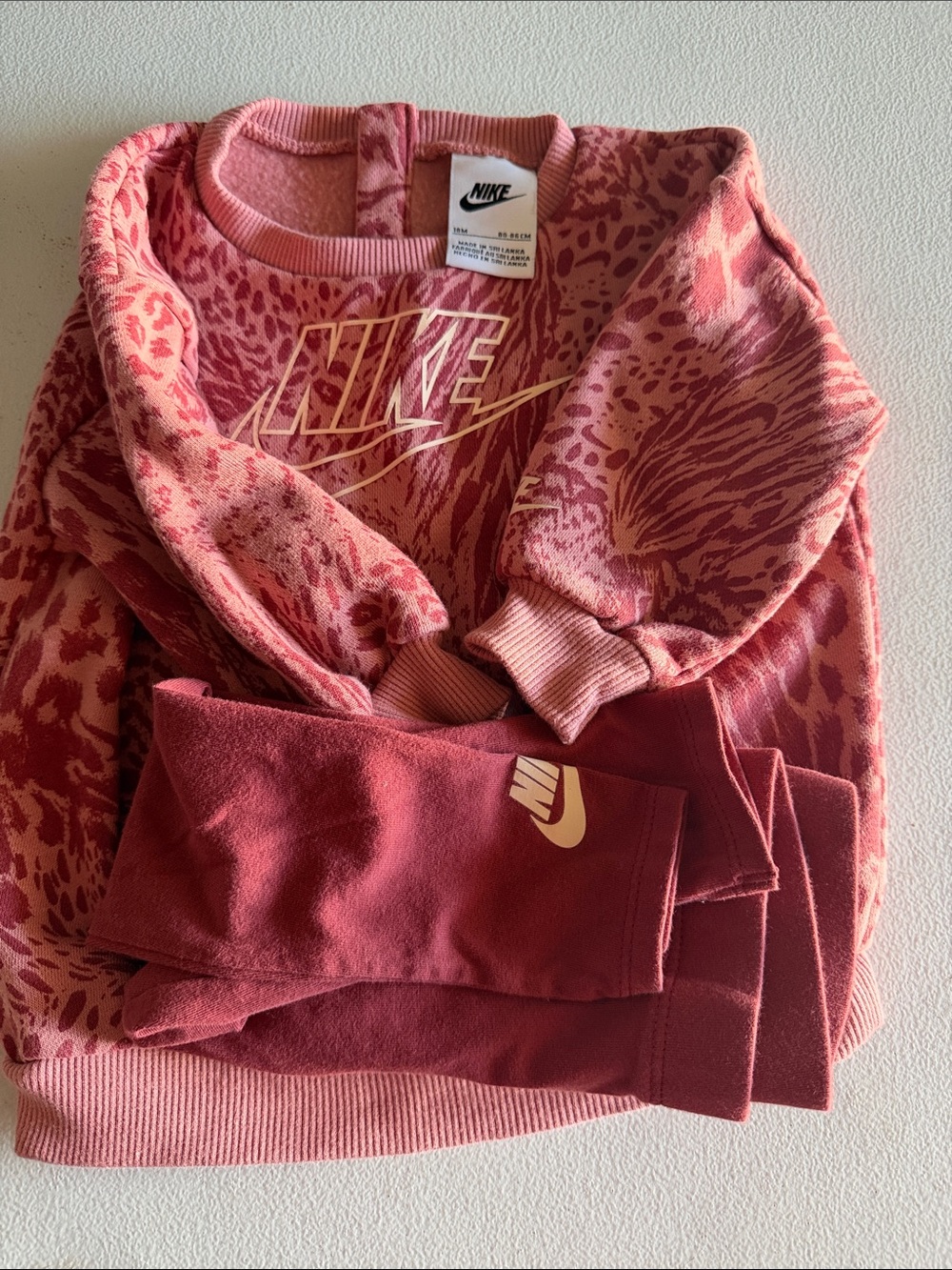 Nike Toddler Pink Animal-Print Crewneck Sweatshirt